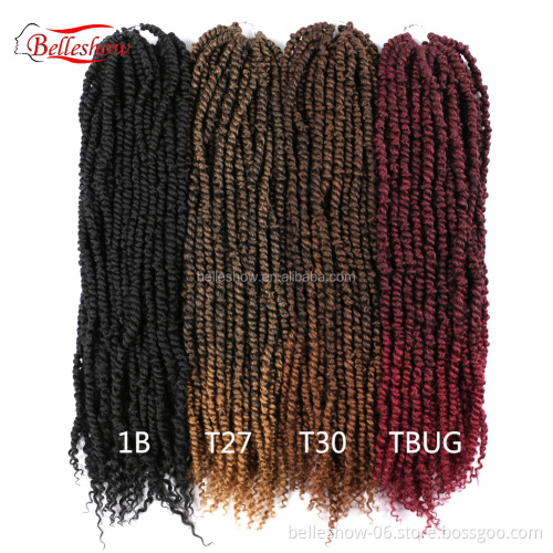 Hot sell spring Twist Braiding 24inch 16 stands Pre-twisted hair Synthetic Ombre Looped Twisted Passion Twist Hair